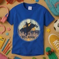 Bull Riding Rodeo Western Country Kids T-Shirt thumb 3
