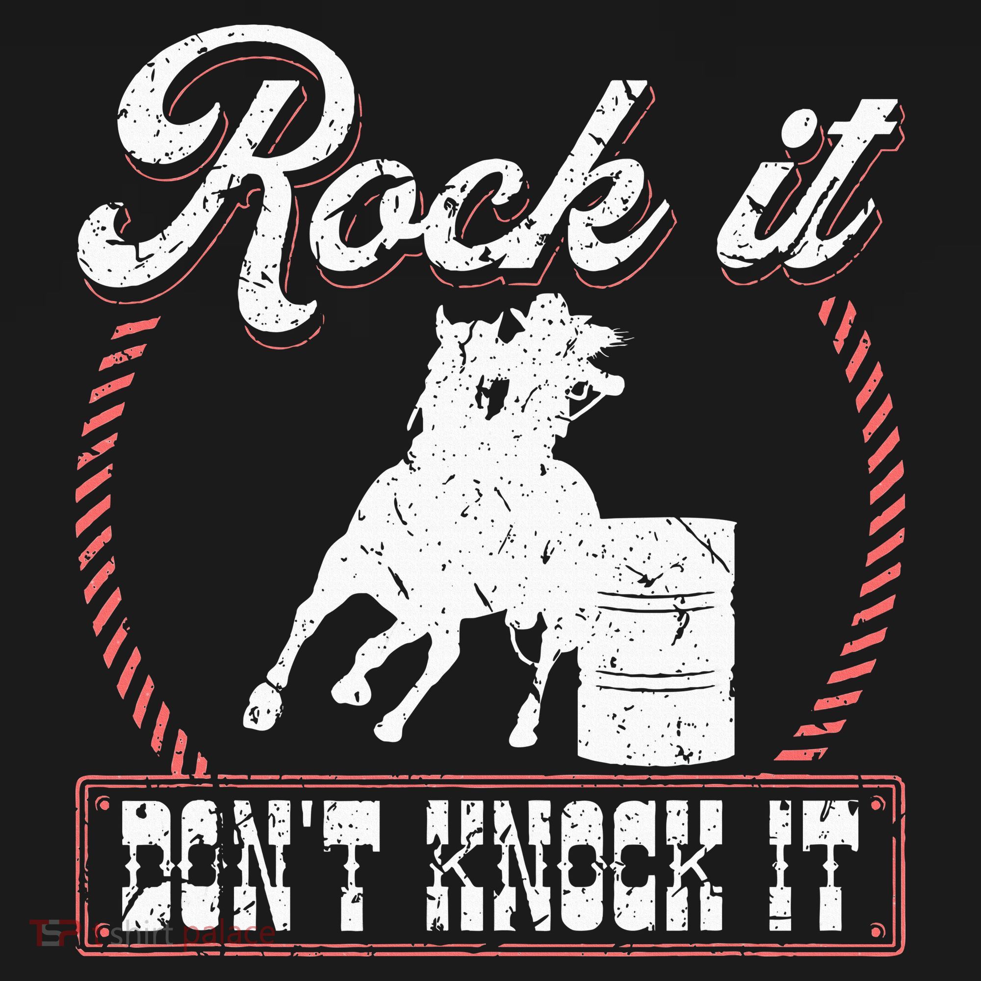 Barrel Racing Rock It Funny Cowgirl Rodeo Horse Barrel Racer T-Shirt