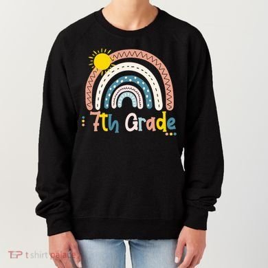 Boho Rainbow Sun For Teachers Women Hello 7th Grade Gift Women's Sweatshirt