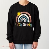 Boho Rainbow Sun For Teachers Women Hello 7th Grade Gift Women's Sweatshirt thumb 0