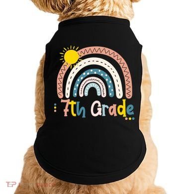 Boho Rainbow Sun For Teachers Women Hello 7th Grade Gift Doggie Tank