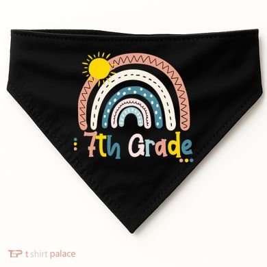 Boho Rainbow Sun For Teachers Women Hello 7th Grade Gift USA-Made Doggie Bandana