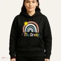 Boho Rainbow Sun For Teachers Women Hello 7th Grade Gift Hoodie thumb 5