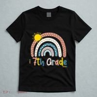 Boho Rainbow Sun For Teachers Women Hello 7th Grade Gift T-Shirt thumb 5