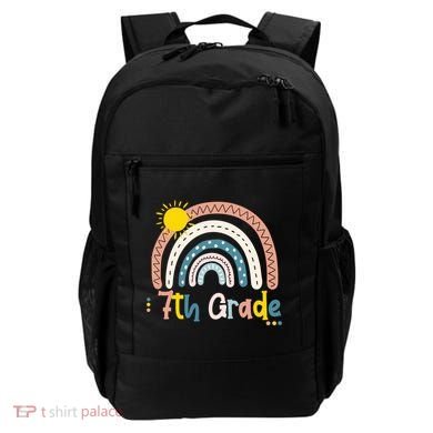 Boho Rainbow Sun For Teachers Women Hello 7th Grade Gift Backpack
