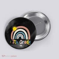Boho Rainbow Sun For Teachers Women Hello 7th Grade Gift Button thumb 0