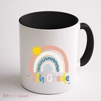 Boho Rainbow Sun For Teachers Women Hello 7th Grade Gift Coffee Mug thumb 1