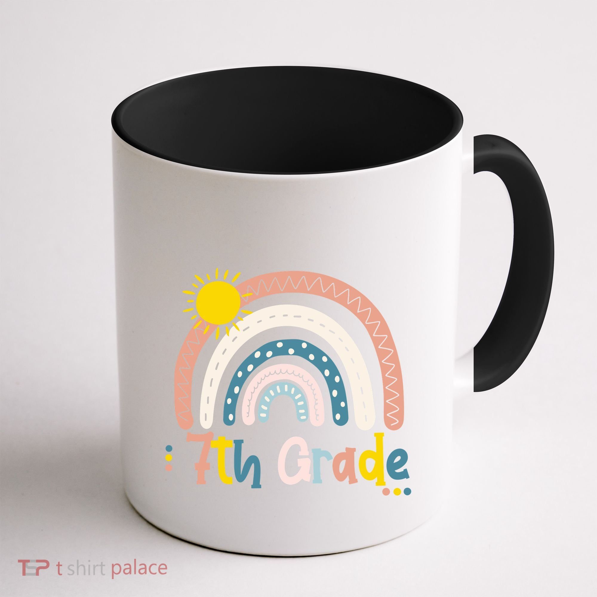 Boho Rainbow Sun For Teachers Women Hello 7th Grade Gift Coffee Mug
