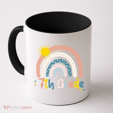 Boho Rainbow Sun For Teachers Women Hello 7th Grade Gift Coffee Mug