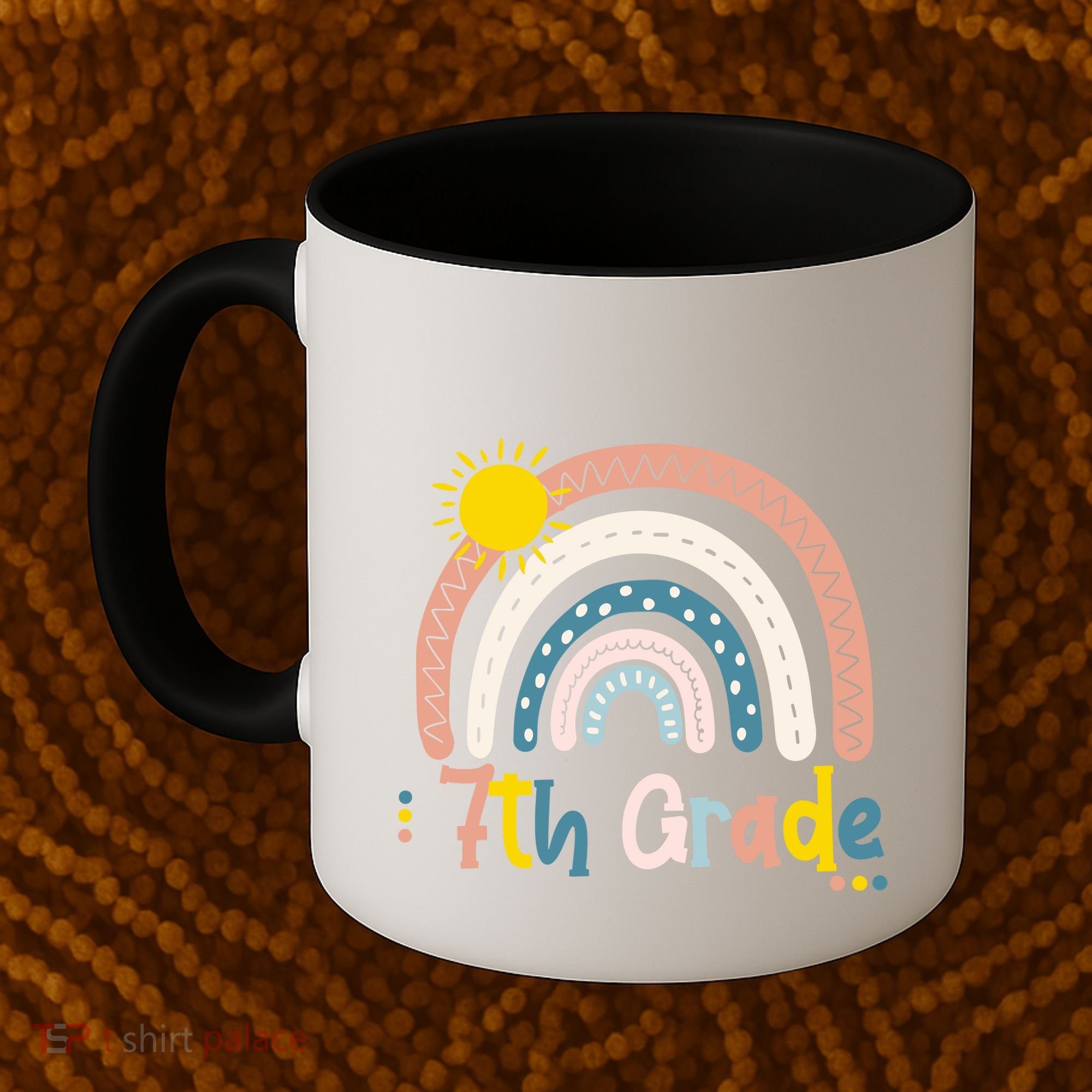Boho Rainbow Sun For Teachers Women Hello 7th Grade Gift Coffee Mug
