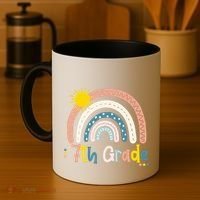 Boho Rainbow Sun For Teachers Women Hello 7th Grade Gift Coffee Mug thumb 4