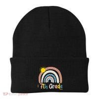 Boho Rainbow Sun For Teachers Women Hello 7th Grade Gift Beanie thumb 0