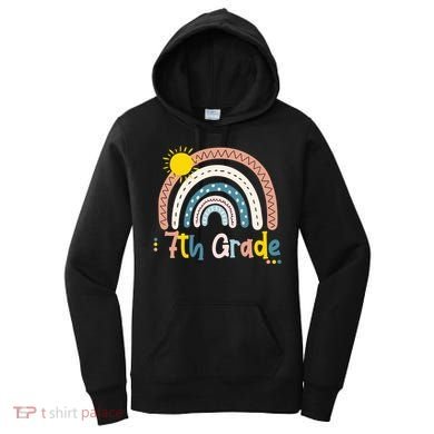 Boho Rainbow Sun For Teachers Women Hello 7th Grade Gift Women's Hoodie