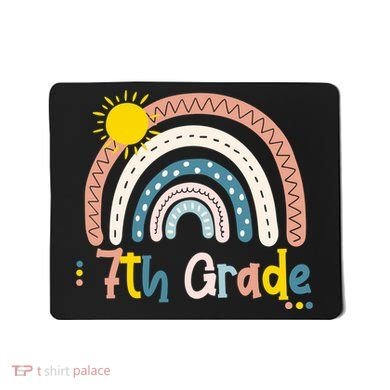Boho Rainbow Sun For Teachers Women Hello 7th Grade Gift Mousepad