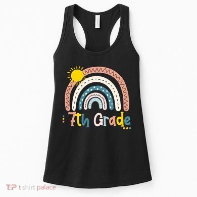 Boho Rainbow Sun For Teachers Women Hello 7th Grade Gift Women's Tank Top