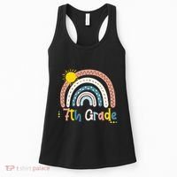 Boho Rainbow Sun For Teachers Women Hello 7th Grade Gift Women's Tank Top thumb 0