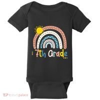 Boho Rainbow Sun For Teachers Women Hello 7th Grade Gift Baby Bodysuit thumb 0
