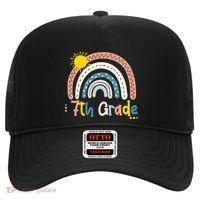 Boho Rainbow Sun For Teachers Women Hello 7th Grade Gift Hat thumb 0