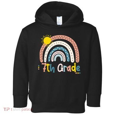 Boho Rainbow Sun For Teachers Women Hello 7th Grade Gift Toddler Hoodie