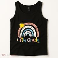 Boho Rainbow Sun For Teachers Women Hello 7th Grade Gift Tank Top thumb 2