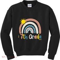 Boho Rainbow Sun For Teachers Women Hello 7th Grade Gift Kids Sweatshirt thumb 0