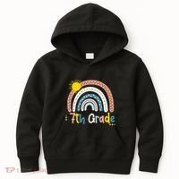 Boho Rainbow Sun For Teachers Women Hello 7th Grade Gift Kids Hoodie thumb 0