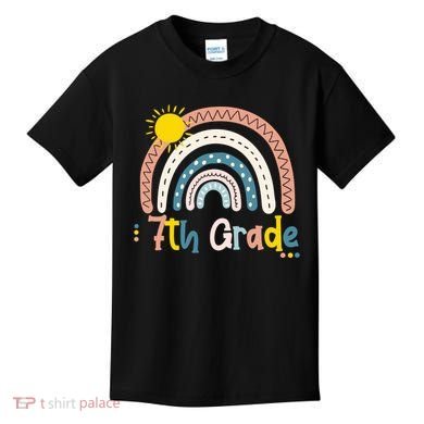 Boho Rainbow Sun For Teachers Women Hello 7th Grade Gift Kids T-Shirt
