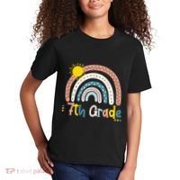 Boho Rainbow Sun For Teachers Women Hello 7th Grade Gift Kids T-Shirt thumb 2