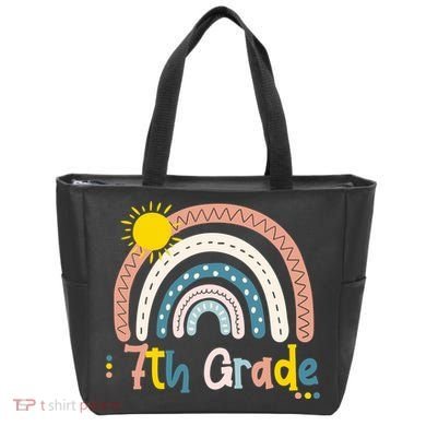 Boho Rainbow Sun For Teachers Women Hello 7th Grade Gift Tote Bag
