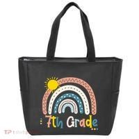 Boho Rainbow Sun For Teachers Women Hello 7th Grade Gift Tote Bag thumb 0