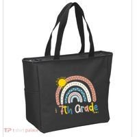 Boho Rainbow Sun For Teachers Women Hello 7th Grade Gift Tote Bag thumb 2