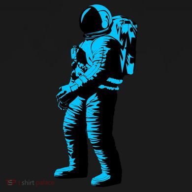 Blue Retro Space Astronaut Dry Zone Grid Polo
