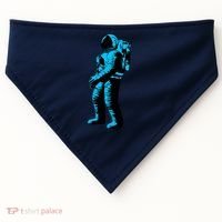 Blue Retro Space Astronaut USA-Made Doggie Bandana thumb 0
