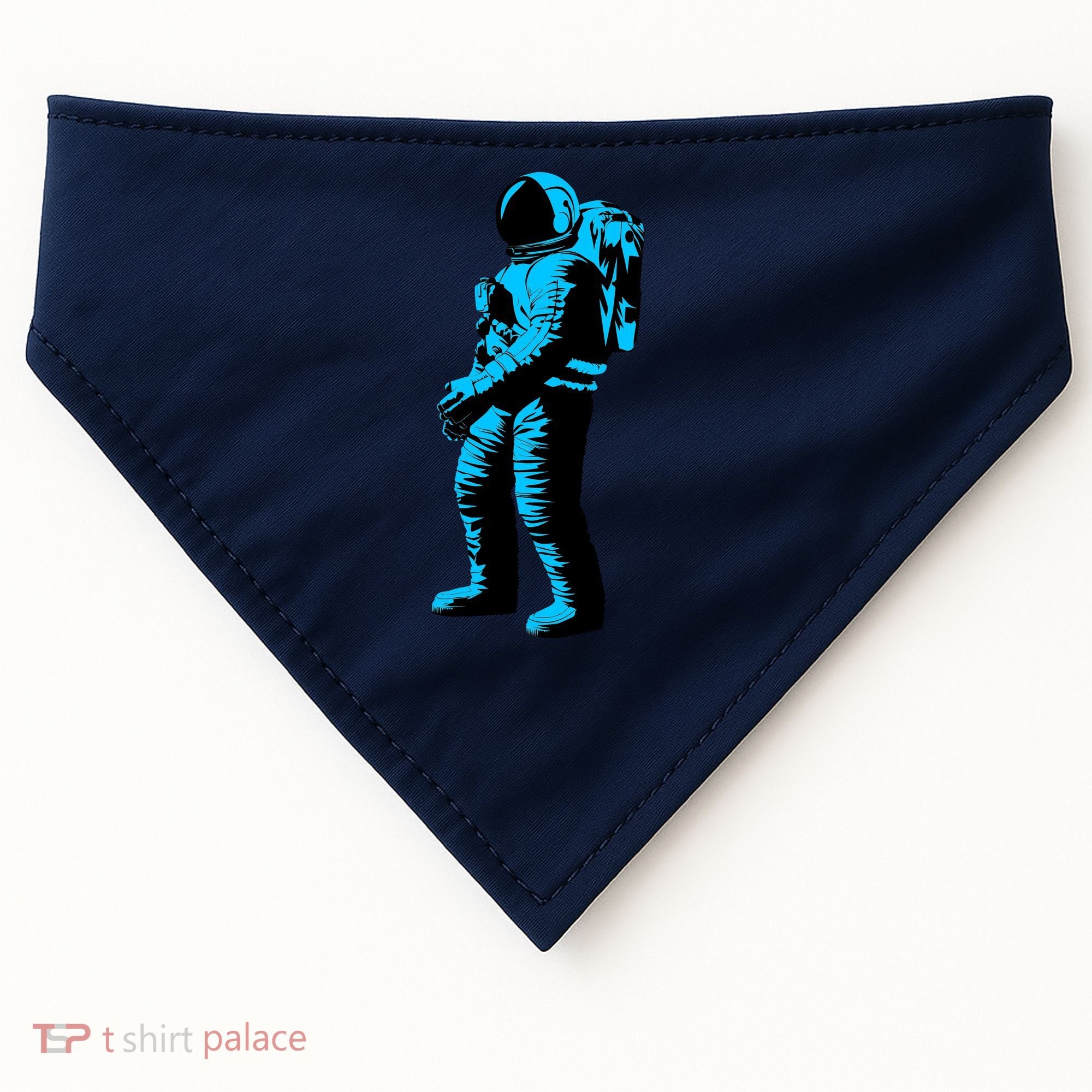 Blue Retro Space Astronaut USA-Made Doggie Bandana