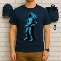 Blue Retro Space Astronaut T-Shirt thumb 6