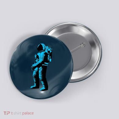 Blue Retro Space Astronaut Button