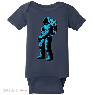 Blue Retro Space Astronaut Baby Bodysuit