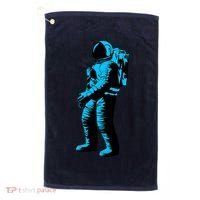 Blue Retro Space Astronaut Golf Towel thumb 0