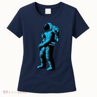 Blue Retro Space Astronaut Women's T-Shirt thumb 0