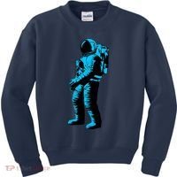 Blue Retro Space Astronaut Kids Sweatshirt thumb 0