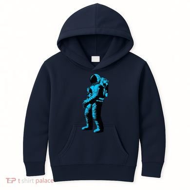 Blue Retro Space Astronaut Kids Hoodie