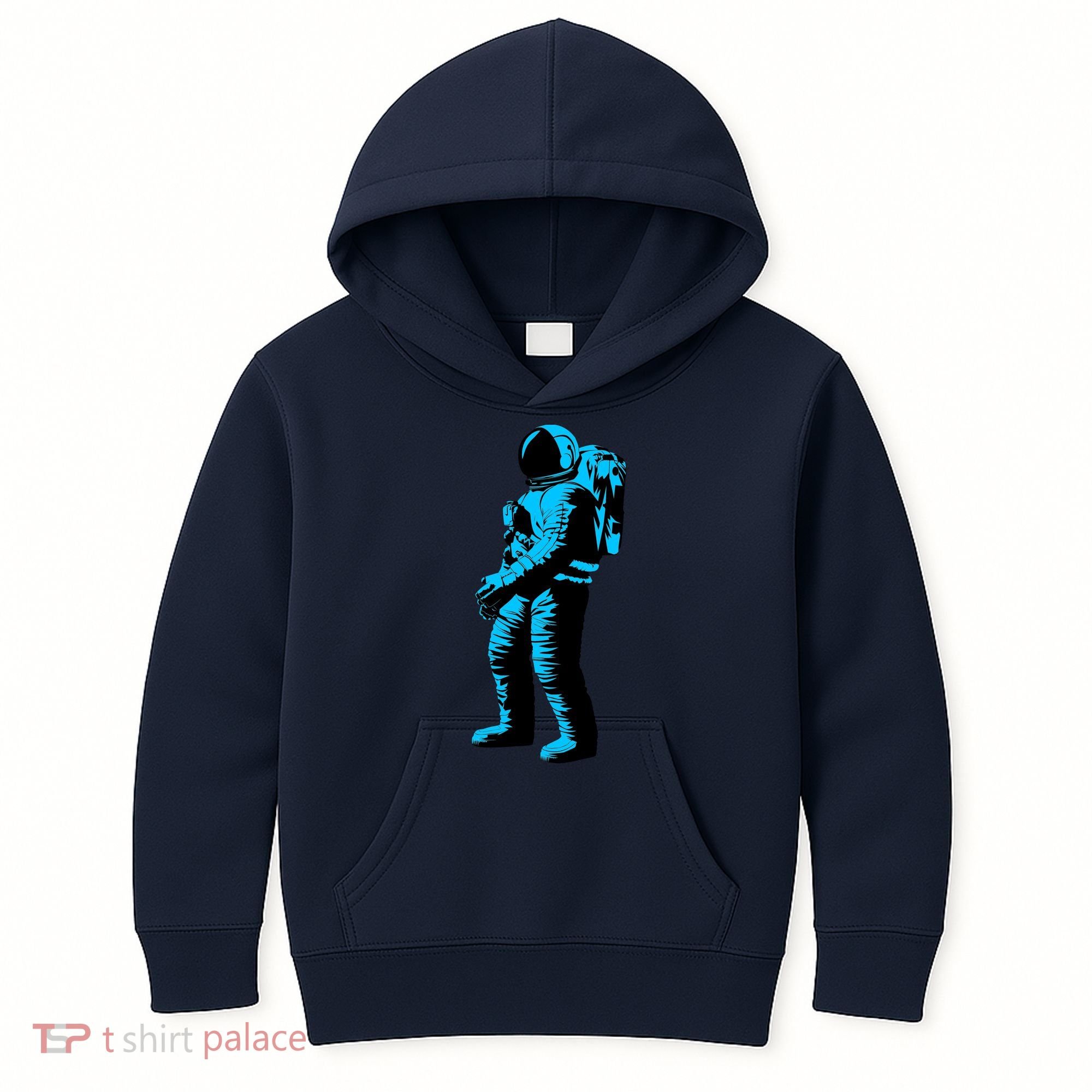 Blue Retro Space Astronaut Kids Hoodie