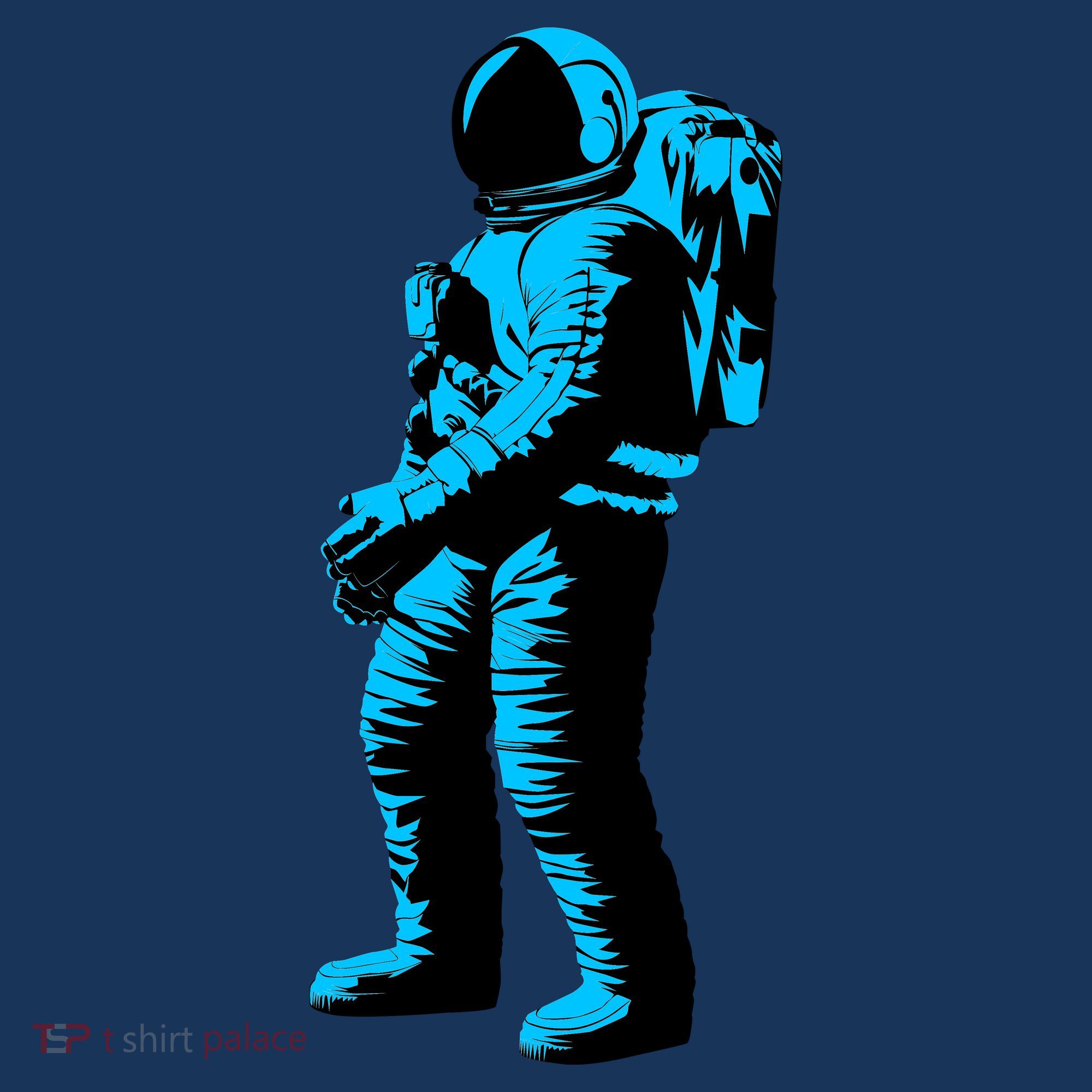 Blue Retro Space Astronaut Kids Long Sleeve Shirt