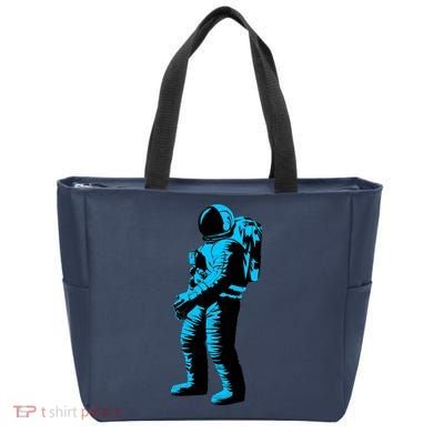 Blue Retro Space Astronaut Tote Bag