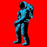 Blue Retro Space Astronaut Santa Hat thumb 1