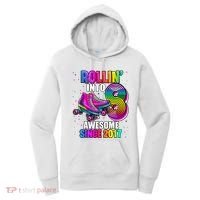 Birthday Roller Skating 8th Girl Rollin Into 8 Skate Party Women's Hoodie thumb 0