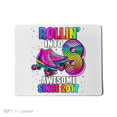 Birthday Roller Skating 8th Girl Rollin Into 8 Skate Party Mousepad