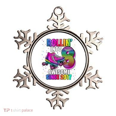 Birthday Roller Skating 8th Girl Rollin Into 8 Skate Party Ornament