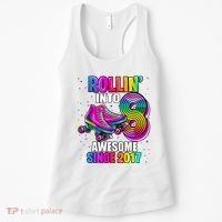 Birthday Roller Skating 8th Girl Rollin Into 8 Skate Party Women's Tank Top thumb 0