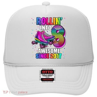 Birthday Roller Skating 8th Girl Rollin Into 8 Skate Party Hat